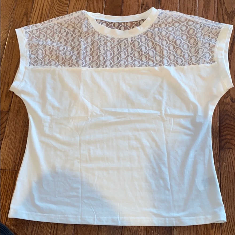 White top with soft lace